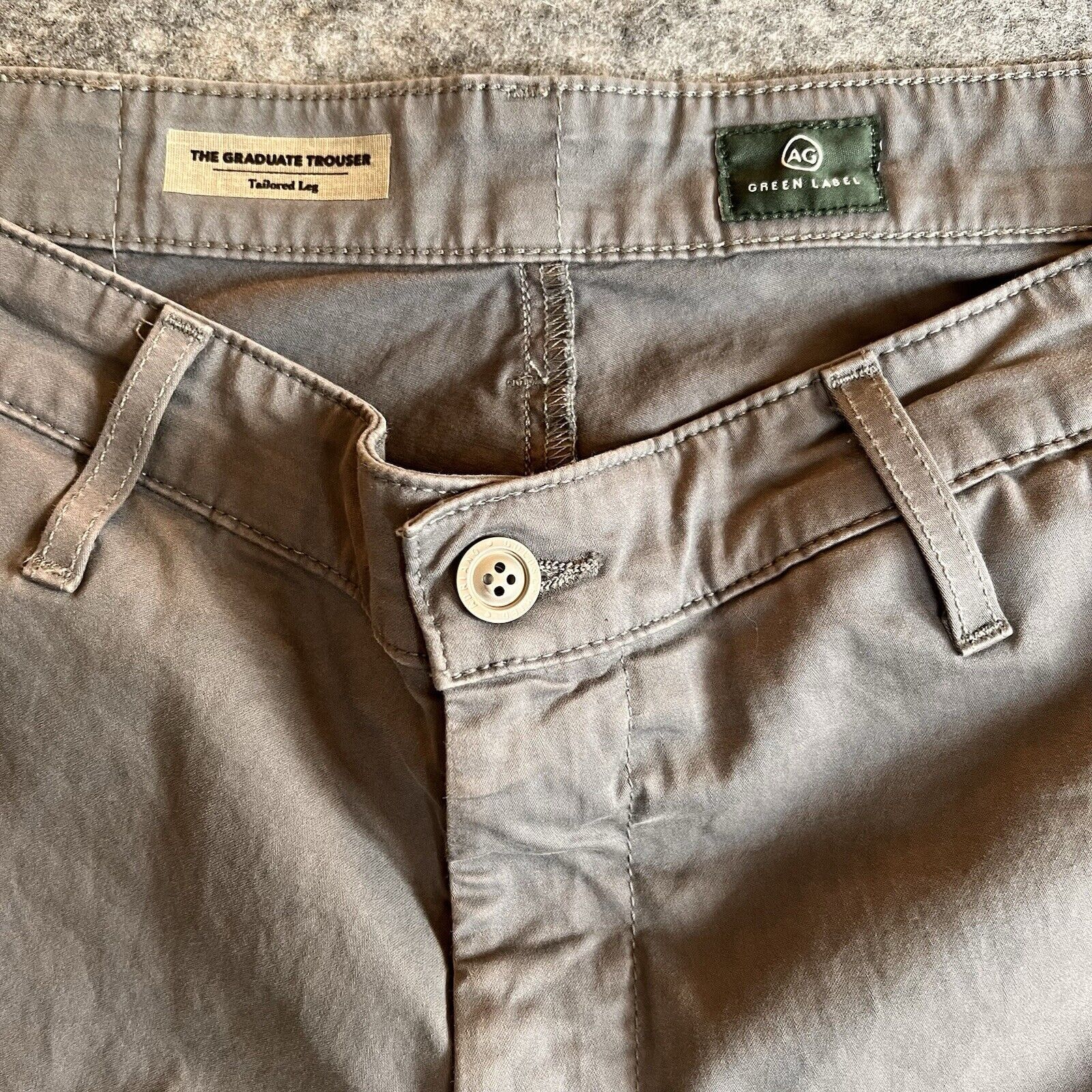 Adriano Goldschmied Ag Graduate Trouser Men’s 33r Tailored Leg Green Label Gray